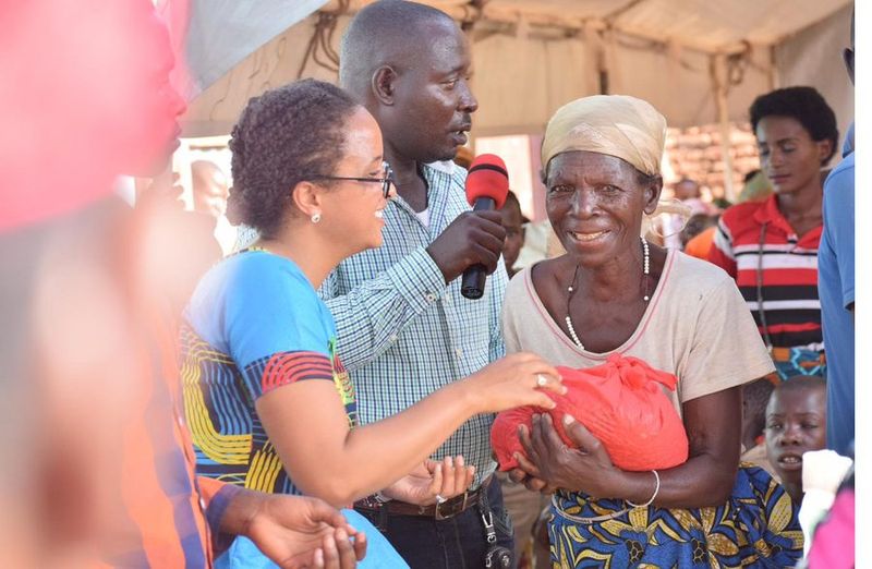Two people standing together during a Fount Community activity