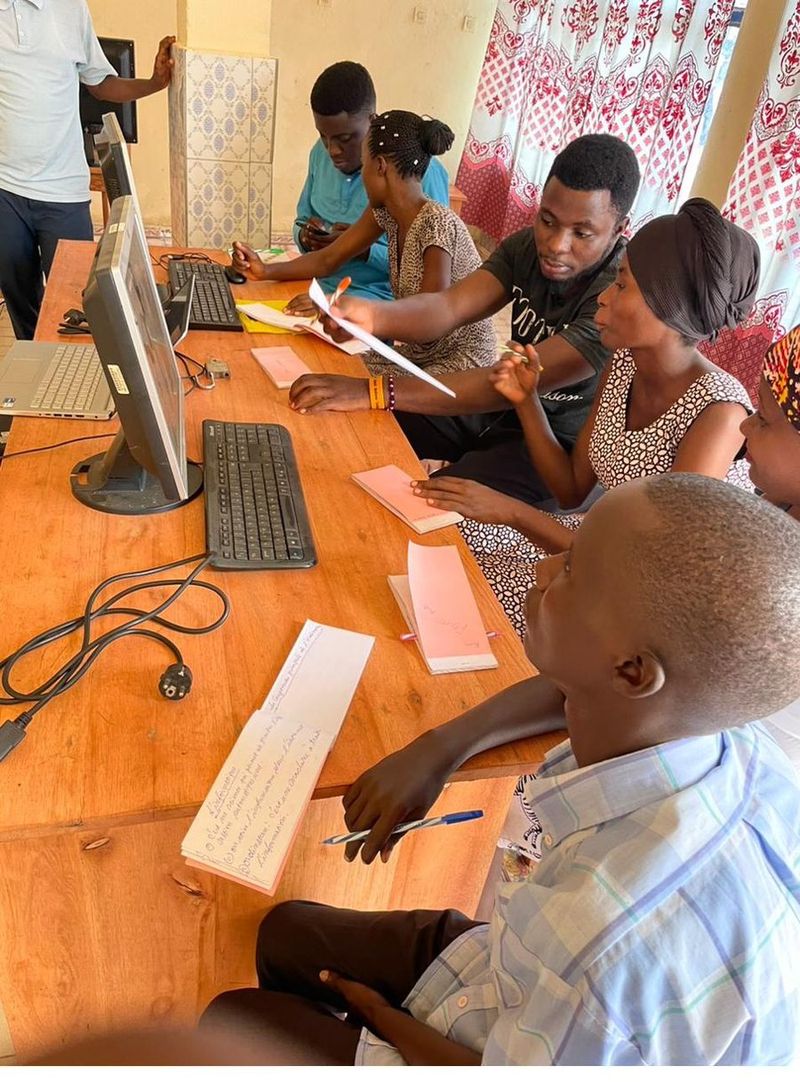 Fount Hub trainer learning with a group of young people